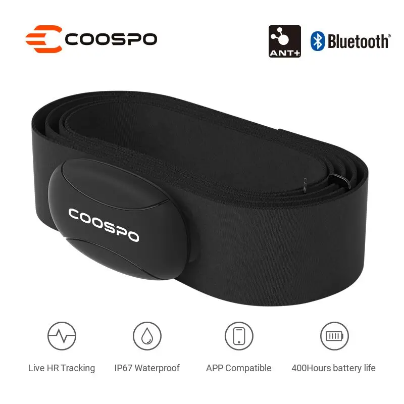 

CooSpo H8 Chest Heart Rate Monitors Real Time Bluetooth 5.0 HRM Ant + Outdoor Sports Running Cycling For Wahoo Strava Garmin