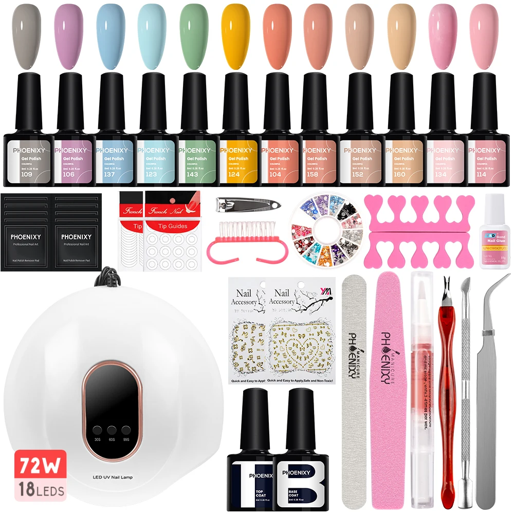 Nail Set Kit LED Nail Lamp Dryer Nail Gel Polish Kit Manicure Set Nail Drying Machine False Nails Manicure Rhinestone Decoration
Nail Set Kit LED Nail Lamp Dryer Nail Gel Polish Kit Manicure Set Nail Drying Machine False Nails Manicure Rhinestone Decoration