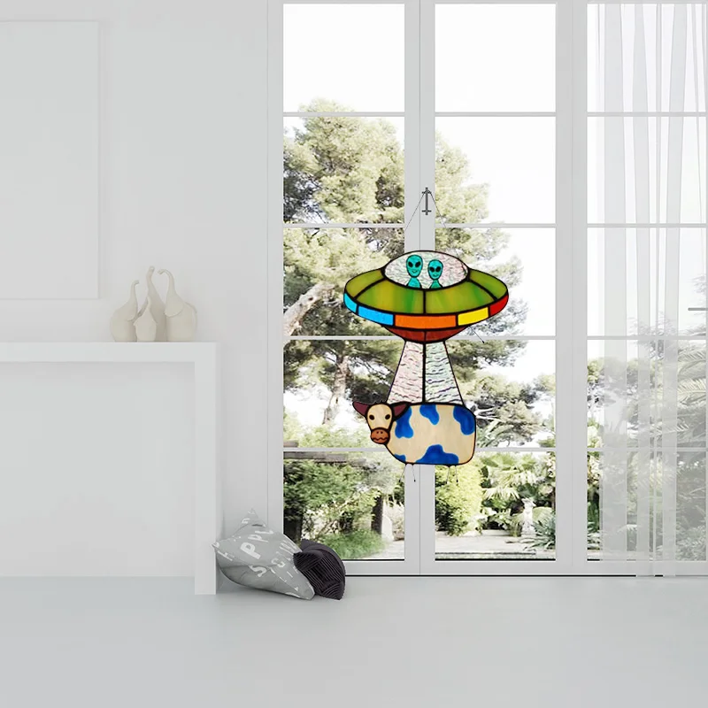Подвеска-колокольчик НЛО с инопланетянином украшение для дома сада улицы