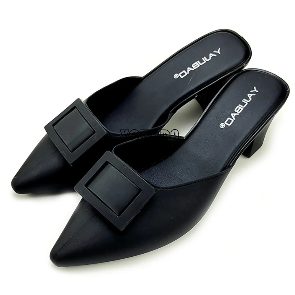 Fashion Pointed Mule Shoes Women Buckle PVC Home Slippers Casual Thick Heel Slip On Sandals Woman Outdoor Beach Slides Flip Flop
Fashion Pointed Mule Shoes Women Buckle PVC Home Slippers Casual Thick Heel Slip On Sandals Woman Outdoor Beach Slides Flip Flop
