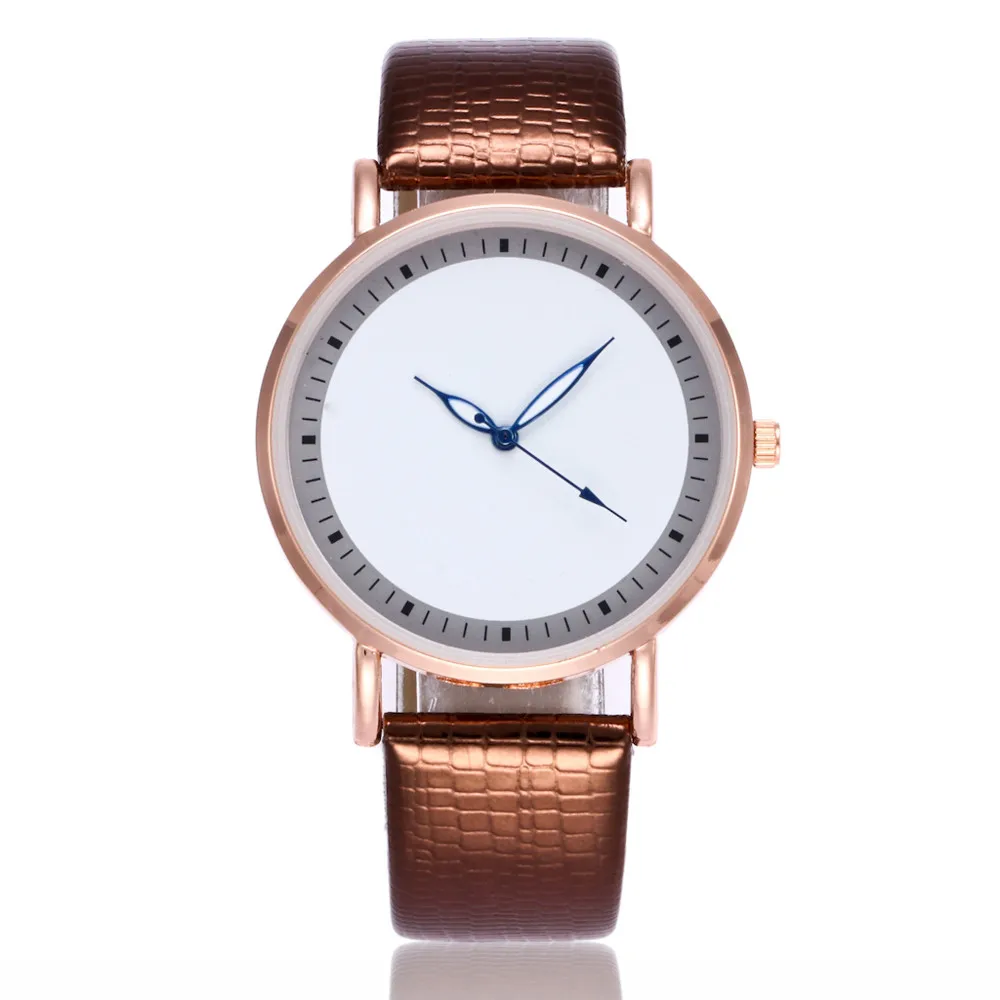 Простые Женские часы Relogio Feminino с кожаным ремешком чехол из розового золота