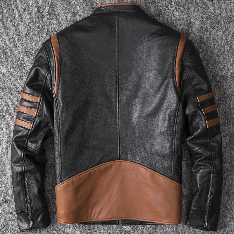 Genuine Leather Mens Jacket Long Sleeve Stand Collar Zipper Moto Biker Short Jackets Fashion Patchwork Casual Sheepskin Coat Men
Genuine Leather Mens Jacket Long Sleeve Stand Collar Zipper Moto Biker Short Jackets Fashion Patchwork Casual Sheepskin Coat Men