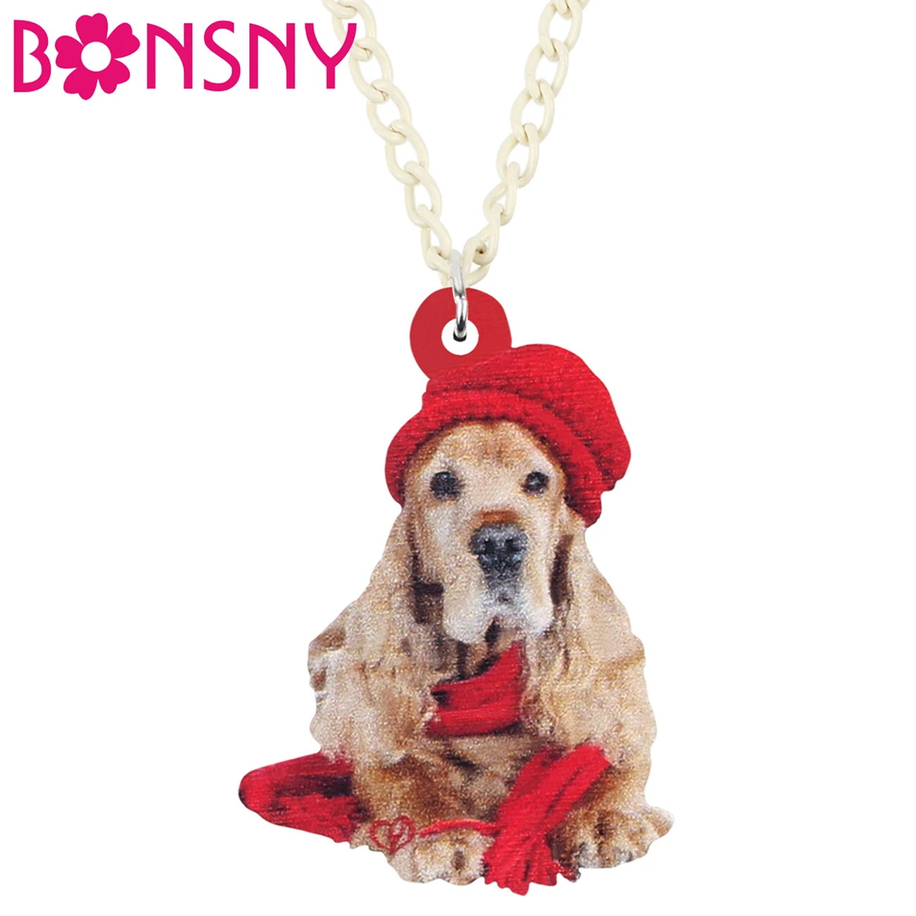 Bonsny Acrylic Christmas Hat Cocker Spaniel Dog Necklace Pendant Chain Animal Jewelry For Women Girl Teen Charms Decoration Gift
Bonsny Acrylic Christmas Hat Cocker Spaniel Dog Necklace Pendant Chain Animal Jewelry For Women Girl Teen Charms Decoration Gift