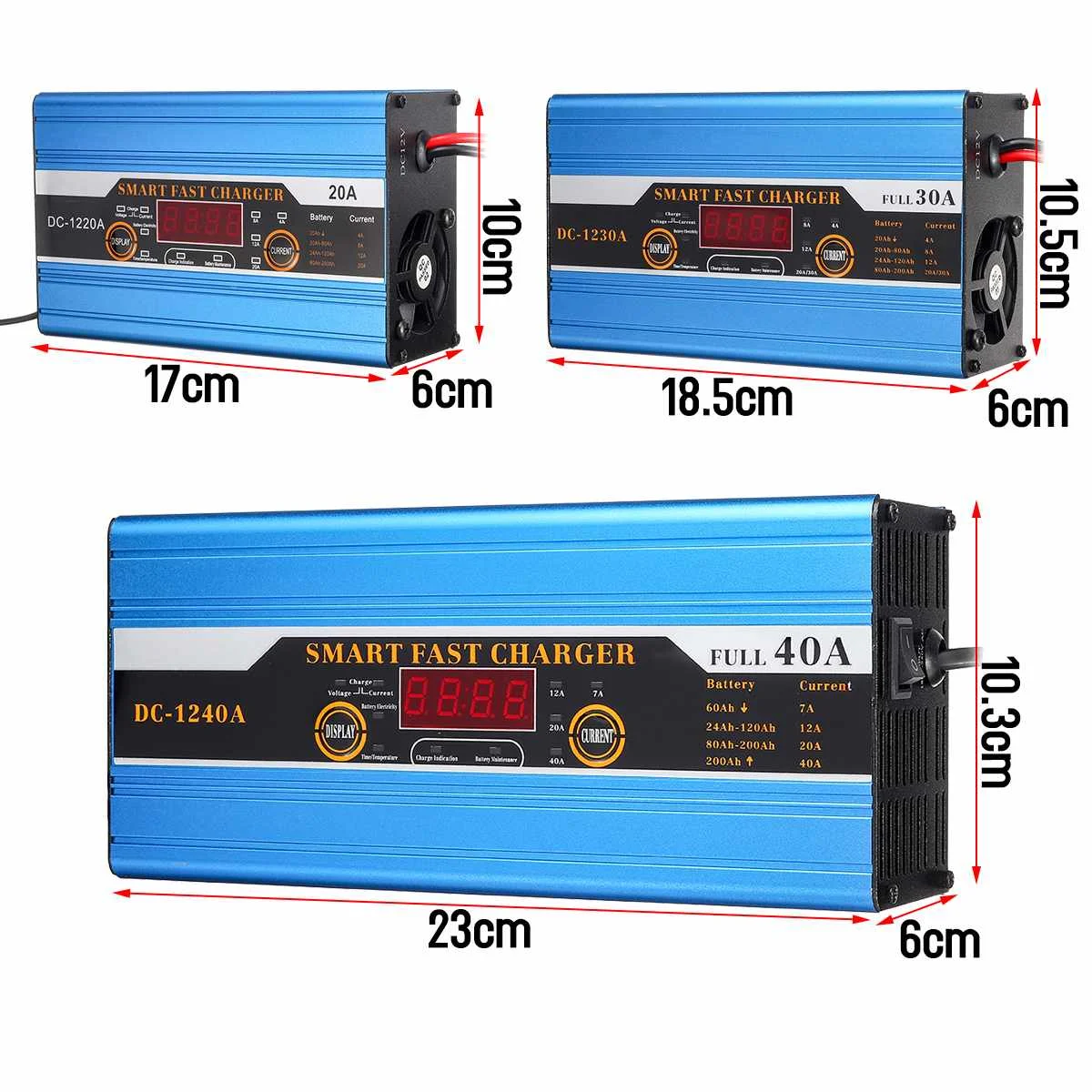 20A/30A/40A Car Battery Lead-acid LCD Display Smart Charger For Car Motorcycle Protection Caravans Motor-homes Automatically 
20A/30A/40A Car Battery Lead-acid LCD Display Smart Charger For Car Motorcycle Protection Caravans Motor-homes Automatically