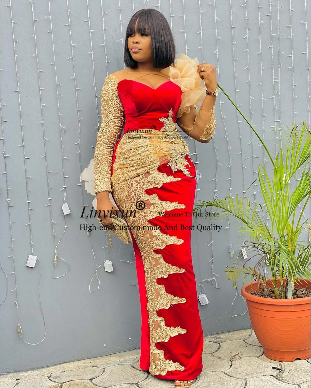 2021 Red Lace Aso Ebi Evening Dresses Mermaid Long Sleeves Women Plus Size Velvet Party Gown Appliques Sheer Prom Gowns
2021 Red Lace Aso Ebi Evening Dresses Mermaid Long Sleeves Women Plus Size Velvet Party Gown Appliques Sheer Prom Gowns