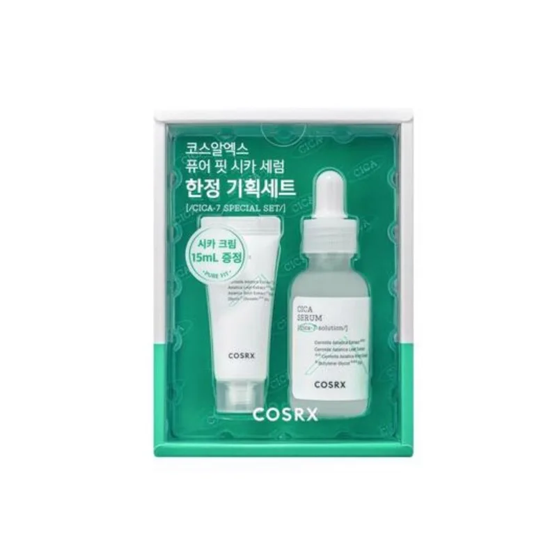 

Набор сыворотки COSRX Pure Fit Cica (2 предмета), Корейская сыворотка CICA 76%, снимает покраснения лица, восстанавливает барьер, глубину кожи, питательн...