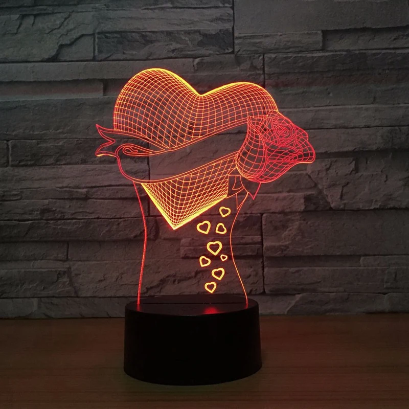 Romantic Love Rose Flower 3D Led Night Light 7 Color Change Table Lamp Home Decor Bedside LED Lamp
Romantic Love Rose Flower 3D Led Night Light 7 Color Change Table Lamp Home Decor Bedside LED Lamp
