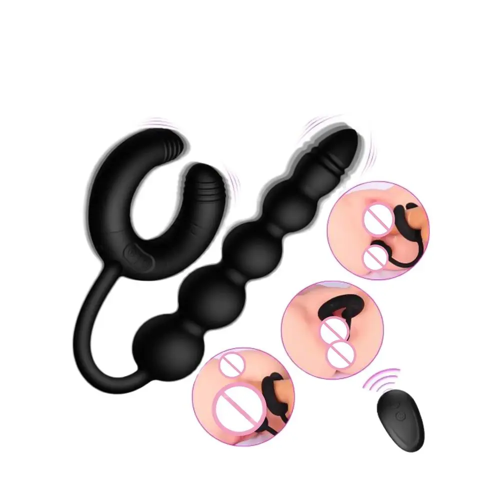 

Rechargeable Remote Control Silicone Threaded Anal Plug Butt Plug G-spot Prostate Massager Sex Toys For Woman Men Gay Anal Bead