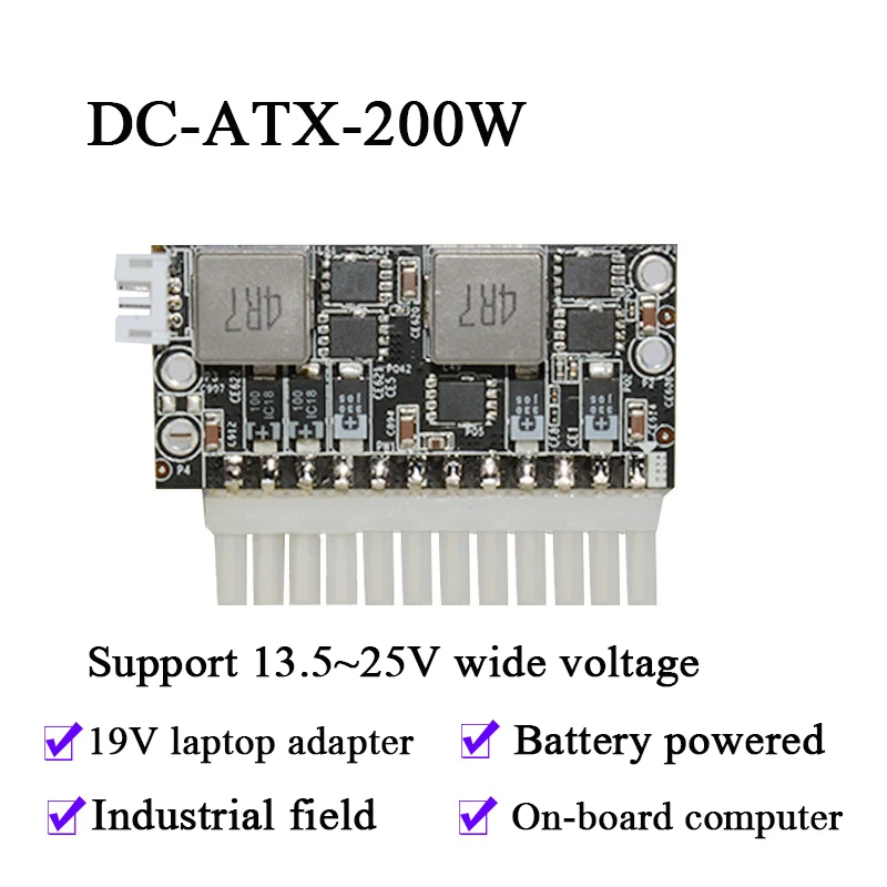 DC 13.5V-25V ATX PSU 19V 200W Pico ATX Switch Mining PSU 24pin MINI ITX DC to ATX PC Power Supply On-board Computer 19V
DC 13.5V-25V ATX PSU 19V 200W Pico ATX Switch Mining PSU 24pin MINI ITX DC to ATX PC Power Supply On-board Computer 19V