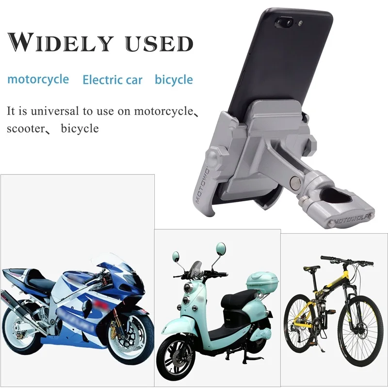 360 Degree Universal Bike Aluminum Alloy Motorcycle Motorbike Handlebar Phone Holder Stand Mount For iPhone Xiaomi Samsung 4-6.4
360 Degree Universal Bike Aluminum Alloy Motorcycle Motorbike Handlebar Phone Holder Stand Mount For iPhone Xiaomi Samsung 4-6.4