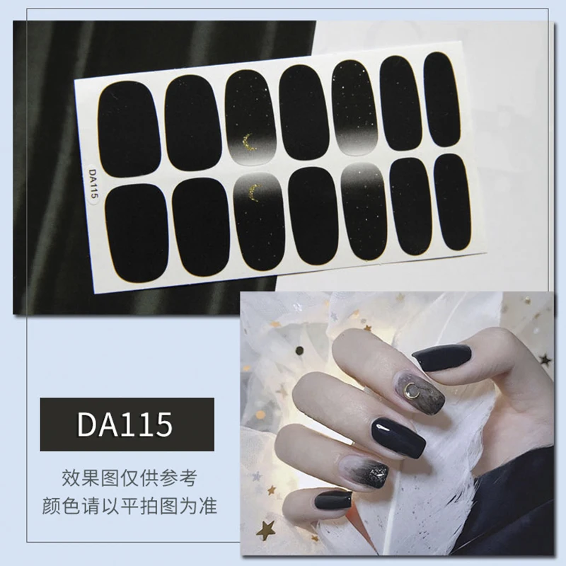 

Full Cover Wraps Nail Polish Stickers Strips Nail Art Decorations Designs Glitter Powder Manicure Tip Self-adhesive DIY Manicure