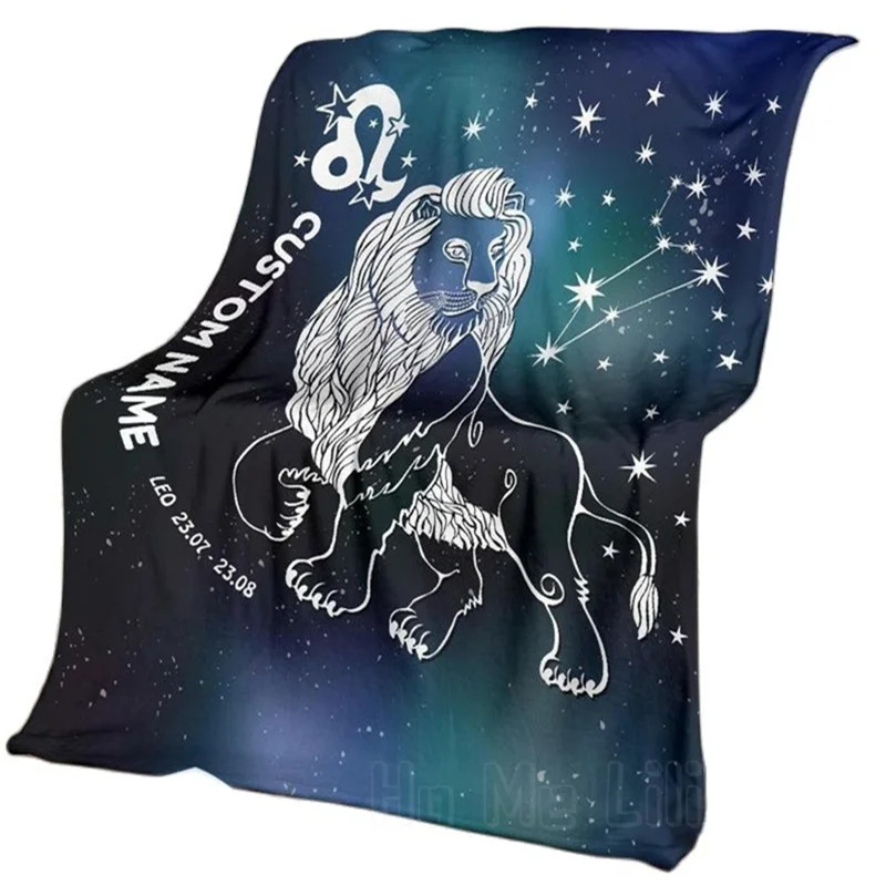 

Leo Horoscope Zodiac Flannel Blanket Star Sign Throw Micro Warm Super Soft Cozy Lightweight Luxury For Bed Couch Sofa Car