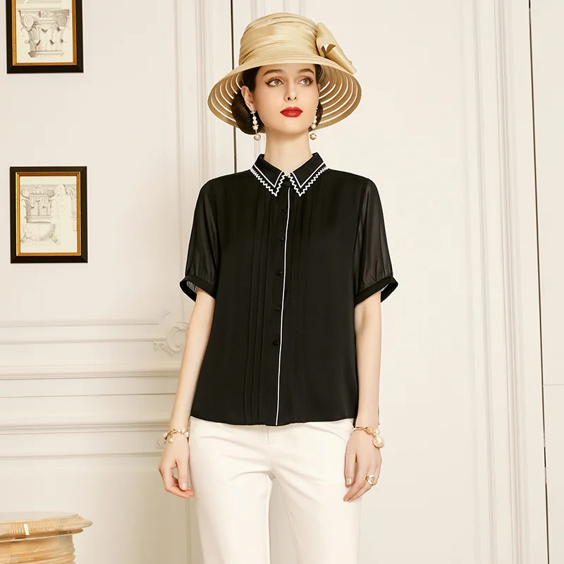 Шелковая рубашка SHZQ, Новинка лета 2021, модная черная женская блузка, рубашка из тутового шелка в иностранном стиле
Шелковая рубашка SHZQ, Новинка лета 2021, модная черная женская блузка, рубашка из тутового шелка в иностранном стиле