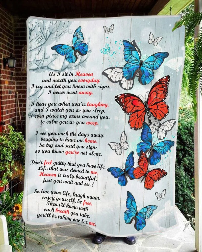 Butterfly As I Sit In Heaven Poem Wall Art Soft Premium Blanket
Butterfly As I Sit In Heaven Poem Wall Art Soft Premium Blanket