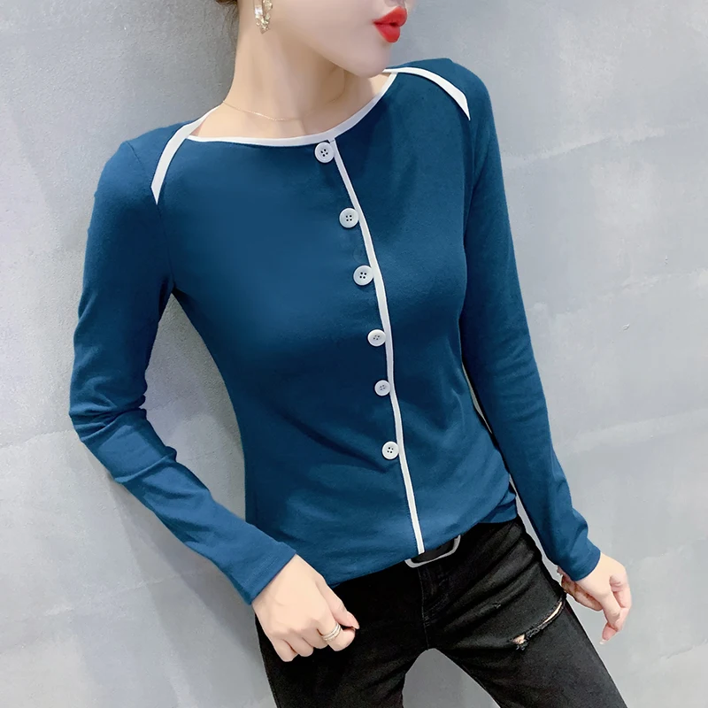 Woman Tshirts Spring New 2021 Fashion Long Sleeve Slash Collar Casual Tops and Shirt Plus Size Solid Color Women's Shirt
Woman Tshirts Spring New 2021 Fashion Long Sleeve Slash Collar Casual Tops and Shirt Plus Size Solid Color Women's Shirt