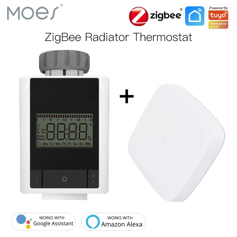 Tuya ZigBee 3.0 Smart Thermostatic Radiator Valve Home Thermostat Heater TRV Voice Control with Alexa Google home Smart Life
Tuya ZigBee 3.0 Smart Thermostatic Radiator Valve Home Thermostat Heater TRV Voice Control with Alexa Google home Smart Life
