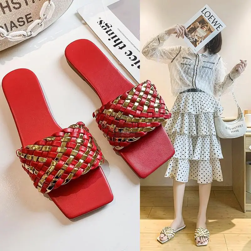 Women Flip Flops Summer Slippers Ladies Square Toe Sandals Slipper Casual Beach Weave Flat Shoes Female Slip On Shoe Sandalias
Women Flip Flops Summer Slippers Ladies Square Toe Sandals Slipper Casual Beach Weave Flat Shoes Female Slip On Shoe Sandalias