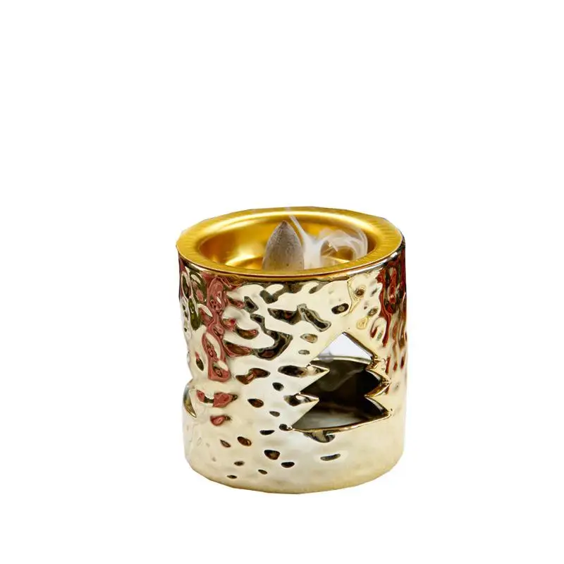 Ceramics Incense Holder Creative Gold-Plated Ceramic Incense Burner Ceramic Golden Incense Burner Desktop Crafts Home Decor 
Ceramics Incense Holder Creative Gold-Plated Ceramic Incense Burner Ceramic Golden Incense Burner Desktop Crafts Home Decor