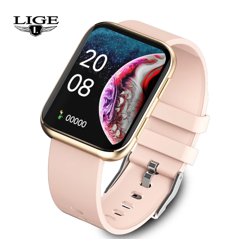 LIGE 1.69'' Square Full Touch Screen Smart Watch Women Blood Pressure Heart Rate Sports Fitness Tracker Watches Women Smartwatch
LIGE 1.69'' Square Full Touch Screen Smart Watch Women Blood Pressure Heart Rate Sports Fitness Tracker Watches Women Smartwatch