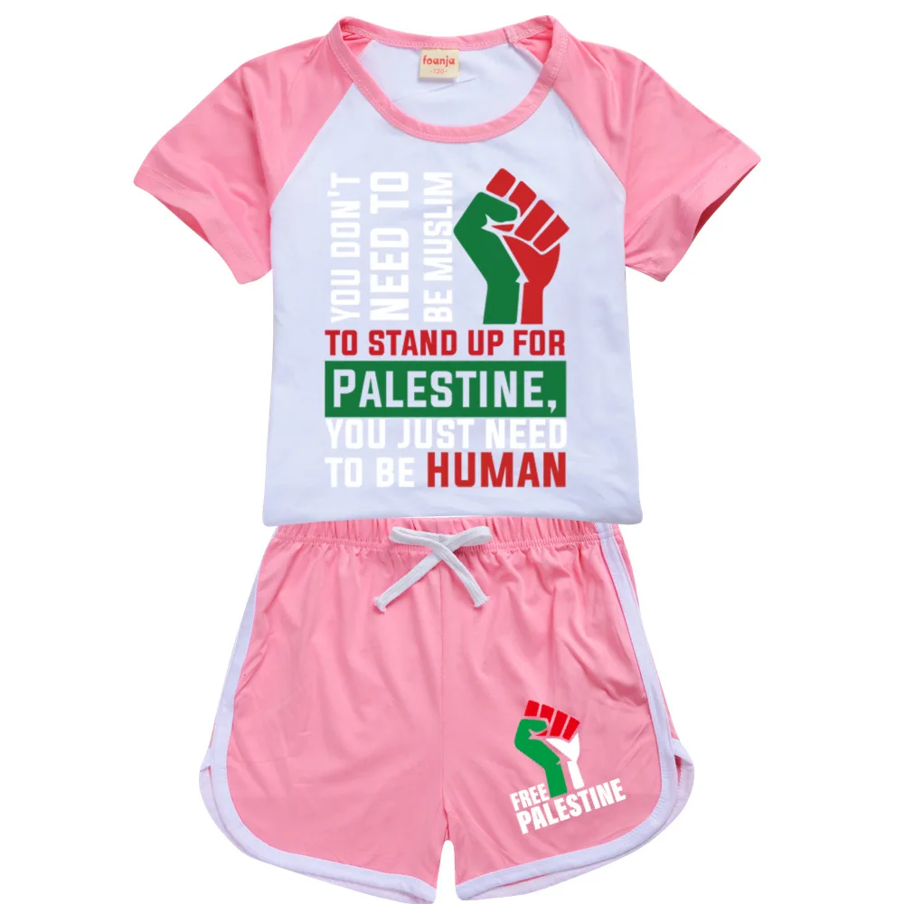 Girls Boys 2021 Summer Clothing Set Gaza Palestine Flag Inspirational Kids Sports T Shirt +Pants 2-piece Set Comfortable Pyjamas
Girls Boys 2021 Summer Clothing Set Gaza Palestine Flag Inspirational Kids Sports T Shirt +Pants 2-piece Set Comfortable Pyjamas