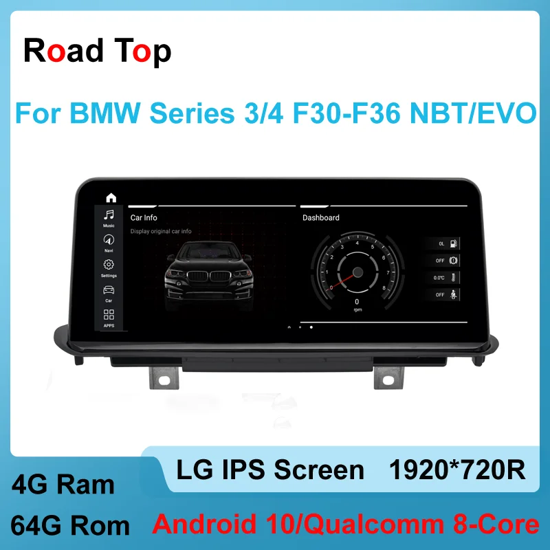 

10.25” Qualcomm Android 10 Stereo Head Unit for BMW 3,4 Series F30/F31/F32/F33 NBT/EVO 2013-2020 with CarPlay Auto Navigation