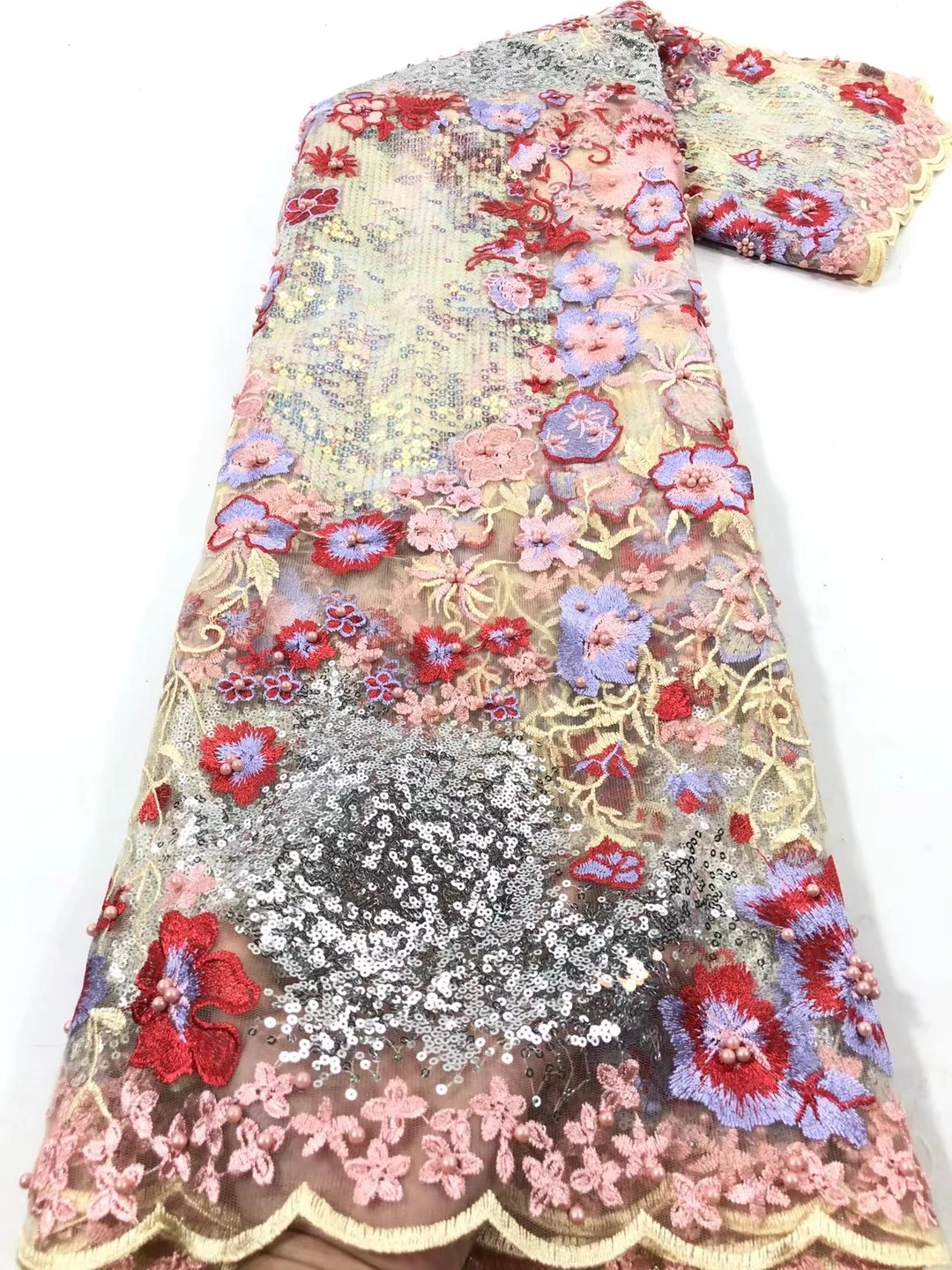 Newest Multicolor French Tulle Lace Fabric Sequin/Bead Emroiderey African Mesh Lace Fabric High Quality Sequins Lace For Wedding
Newest Multicolor French Tulle Lace Fabric Sequin/Bead Emroiderey African Mesh Lace Fabric High Quality Sequins Lace For Wedding