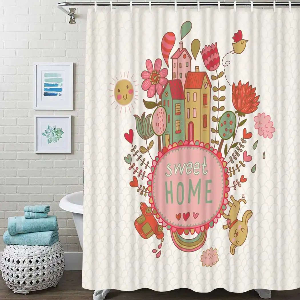Home Sweet Shower Curtain Hand-Lettering Chalk Shower Curtain Waterproof Fabric For Bathroom Decor Shower Curtain Set With Hooks 
Home Sweet Shower Curtain Hand-Lettering Chalk Shower Curtain Waterproof Fabric For Bathroom Decor Shower Curtain Set With Hooks