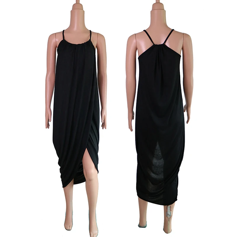 Women Dress Summer 2021 Casual Sleeveless Halter Solid Beach Long Dress Round Neck Sling Fashion Beach Clothes Plus Size 3XL
Women Dress Summer 2021 Casual Sleeveless Halter Solid Beach Long Dress Round Neck Sling Fashion Beach Clothes Plus Size 3XL