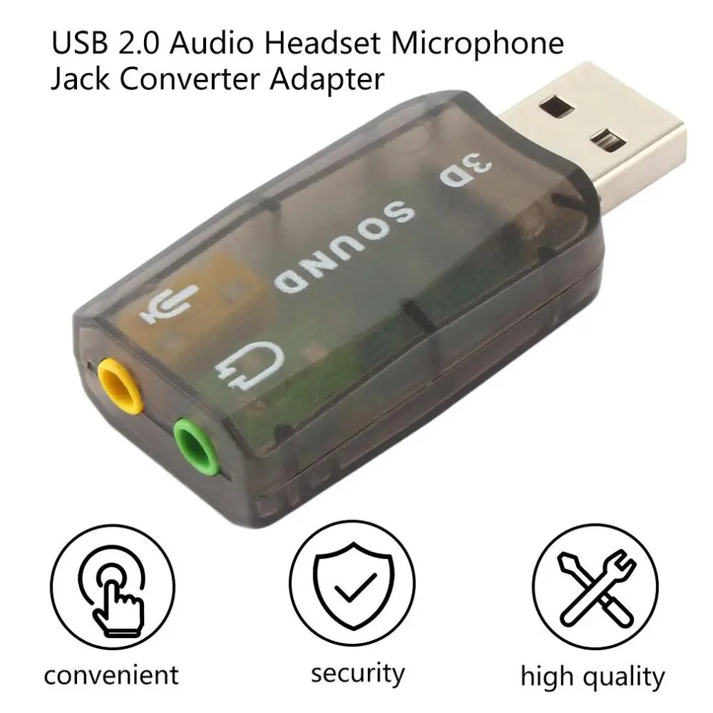 Новая аудиогарнитура USB2.0 наушники микрофон переходник адаптер с динамическим