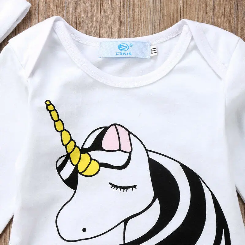 Newborn Toddler Infant Kids Baby Costume 4PCS Girl Clothes Set Outfit Spring Long Sleeve Unicorn Bodysuit Pants Hat Headband 
Newborn Toddler Infant Kids Baby Costume 4PCS Girl Clothes Set Outfit Spring Long Sleeve Unicorn Bodysuit Pants Hat Headband