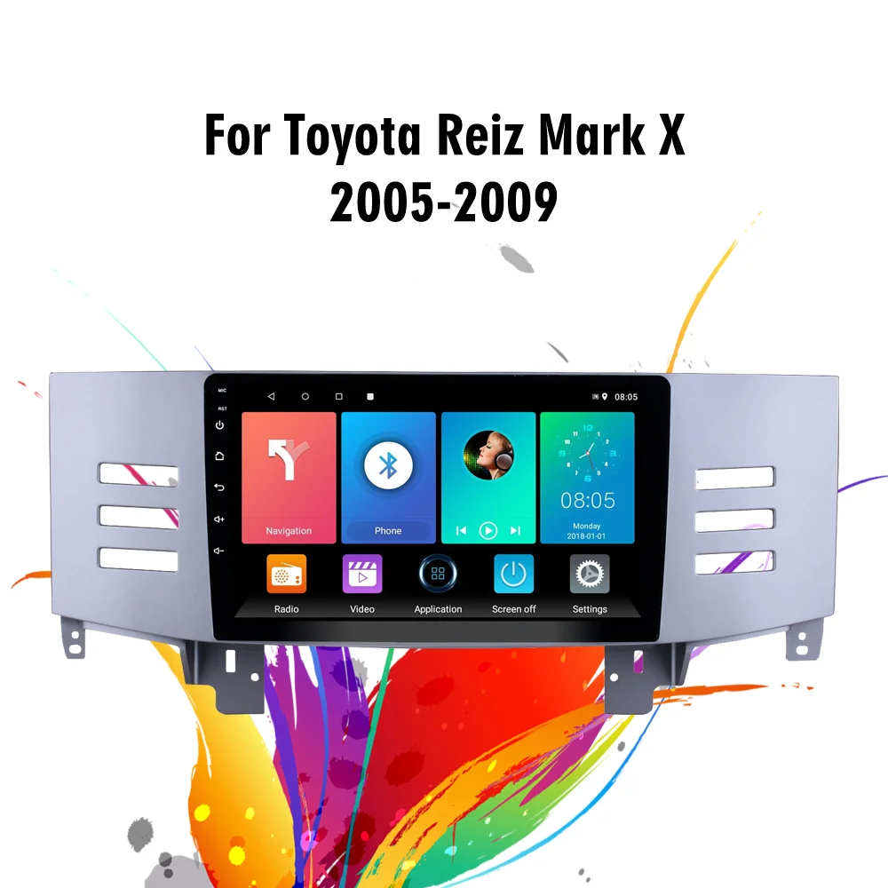 

Eastereggs 9" 2 Din Android Car Radio For Toyota Reiz Mark X 2005-2009 WIFI GPS Navigation FM BT Car Multimedia Player