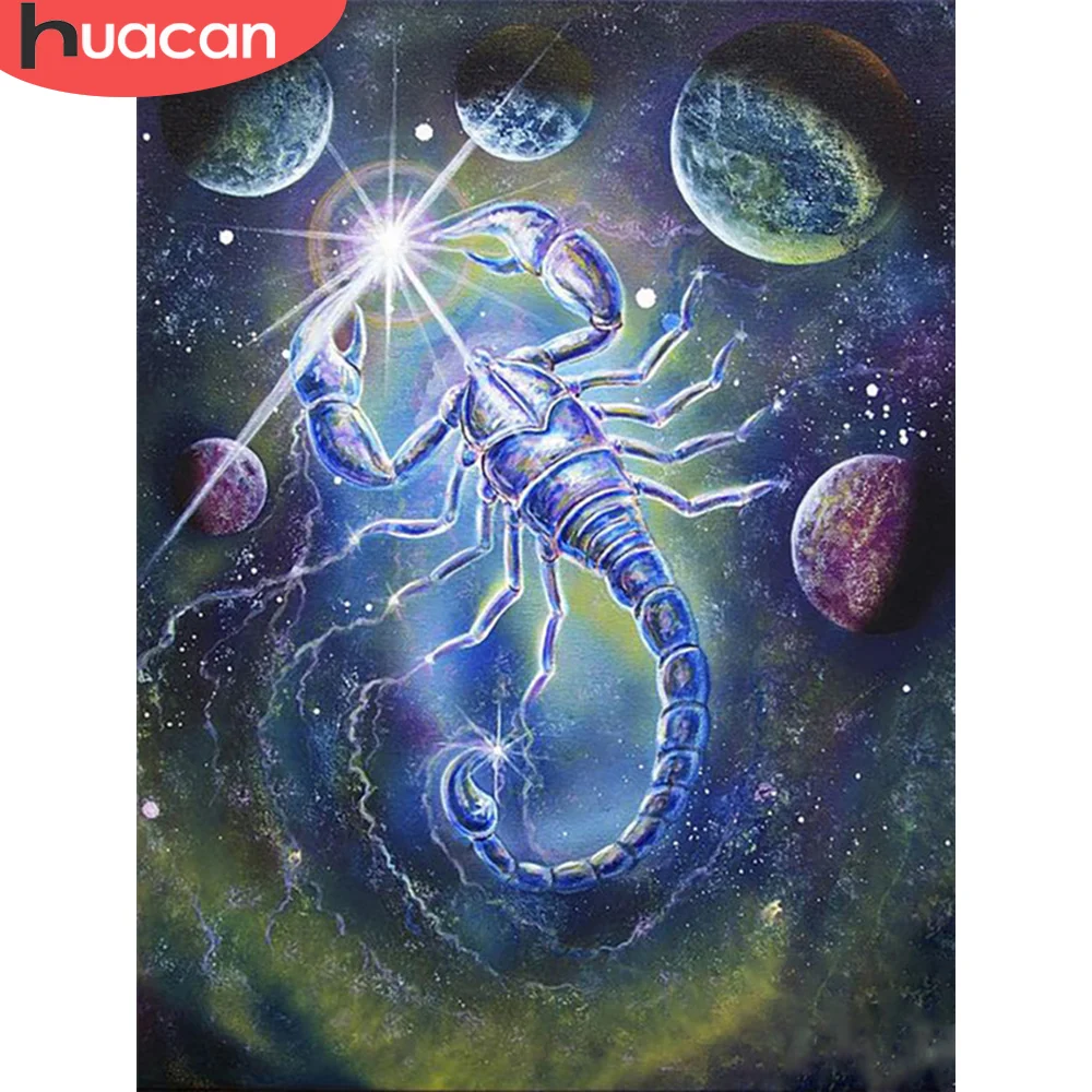 

HUACAN полная квадратная круглая дрель Алмазная картина скорпион 5D DIY Алмазная вышивка животное мозаичная картина из стразов украшение