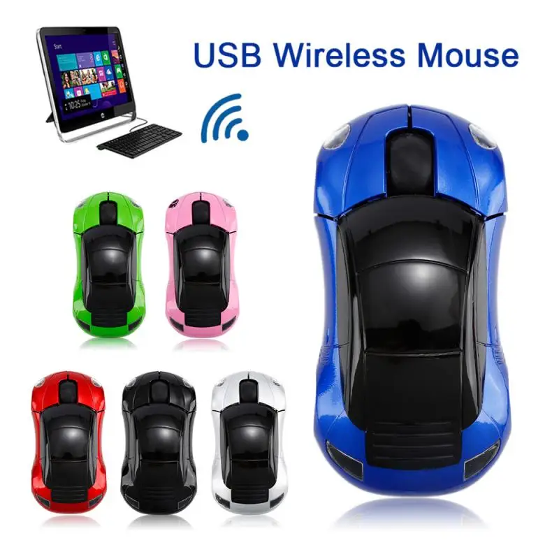 

USB Беспроводной мышь 1600 Точек на дюйм USB 2,0 приемник оптическая компьютерная мышь 2,4 ГГц автомобиля Форма светодиодная игровая Авто мышей для...