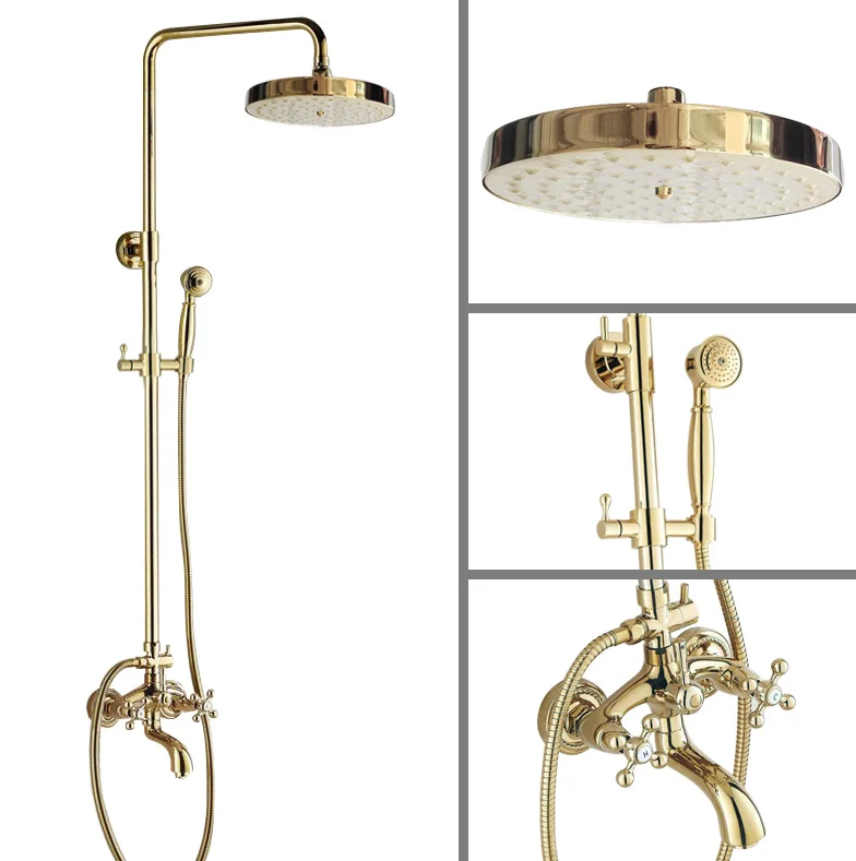 Luxury Gold Color Brass Wall Mount 8" Rain Bathroom Rainfall Shower Faucet Set with Hand Spray Shower Head Tub Mixer Tap 2gf445
Luxury Gold Color Brass Wall Mount 8" Rain Bathroom Rainfall Shower Faucet Set with Hand Spray Shower Head Tub Mixer Tap 2gf445
