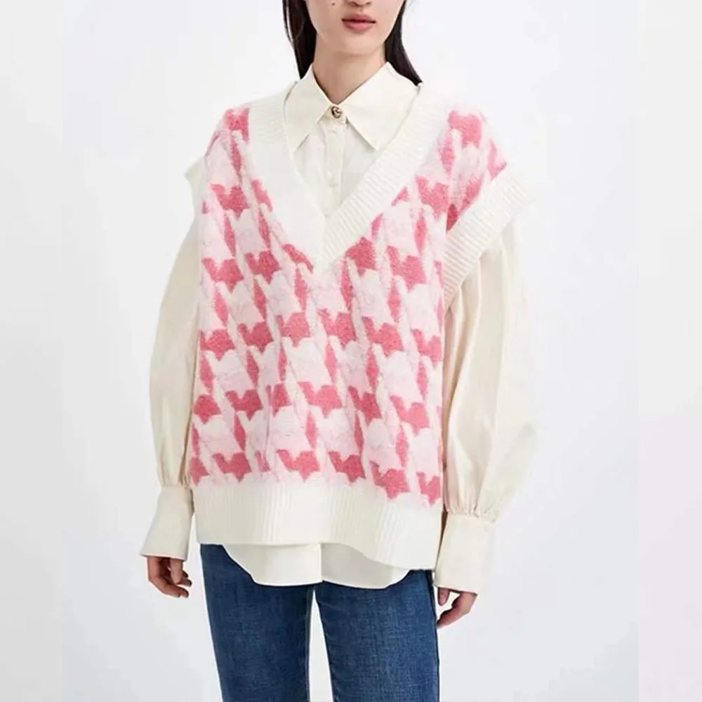 Женский короткий жилет в клетку Za, свободная повседневная универсальная блузка в стиле ретро без рукавов с V-образным вырезом, осень 2021
Женский короткий жилет в клетку Za, свободная повседневная универсальная блузка в стиле ретро без рукавов с V-образным вырезом, осень 2021