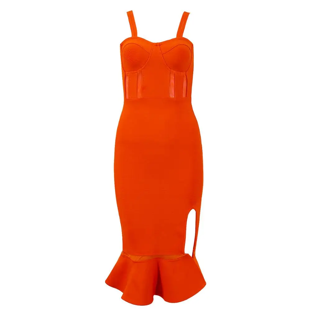 Women Sexy V Neck Orange Bandage Dress Knee Length Trumpet Fishtail Elegant Designer Christmas Party Dress
Women Sexy V Neck Orange Bandage Dress Knee Length Trumpet Fishtail Elegant Designer Christmas Party Dress
