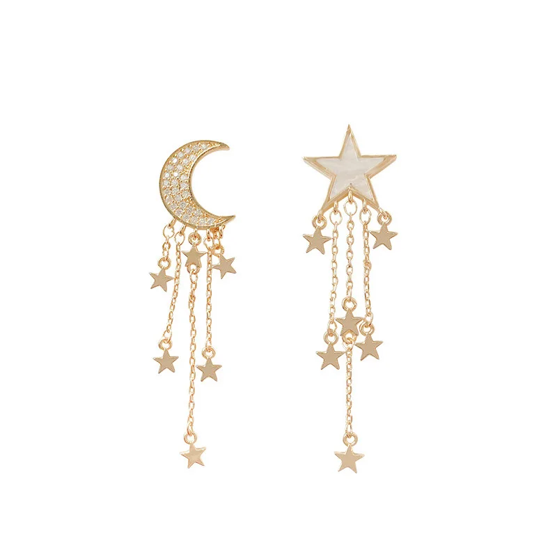 Trendy Drop Earrings Korean Fashion Jewelry 2022 Hot Charm Moon Star Earring Temperament Asymmetrical Accessories For Women Gift 
Trendy Drop Earrings Korean Fashion Jewelry 2022 Hot Charm Moon Star Earring Temperament Asymmetrical Accessories For Women Gift