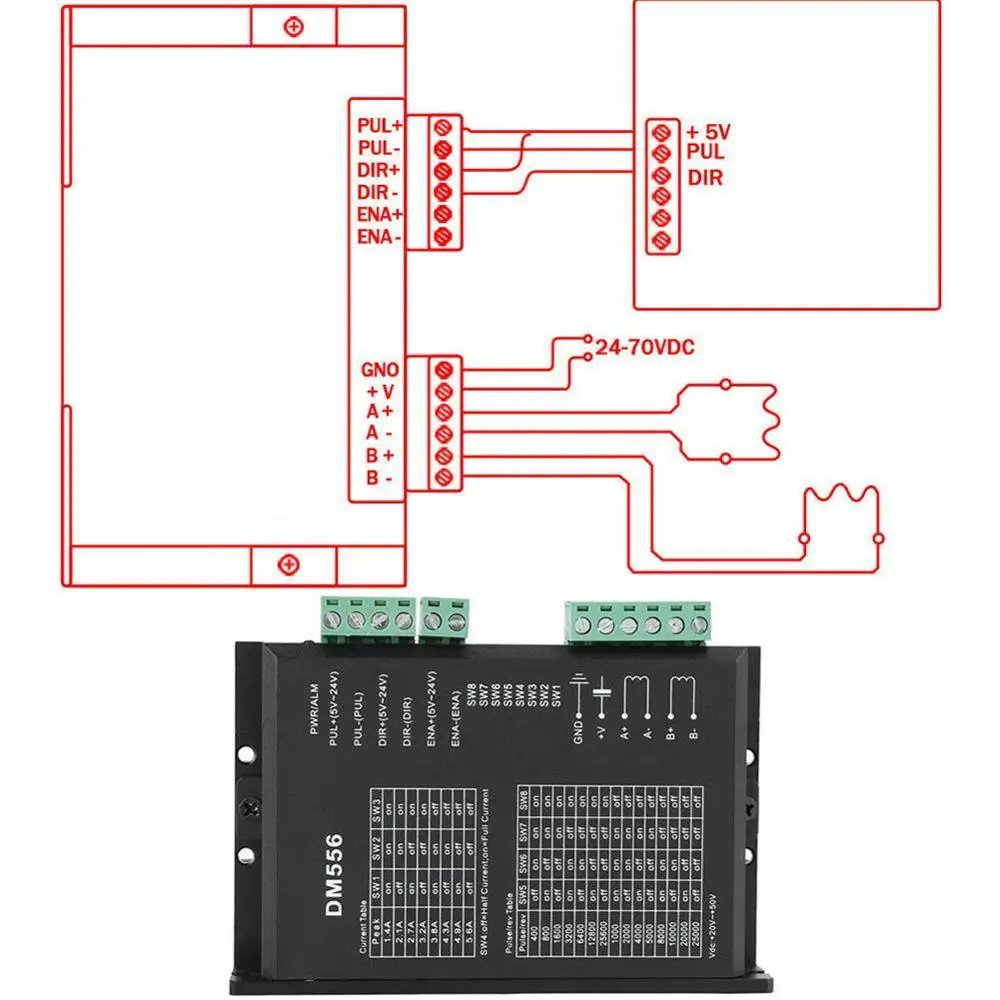 DM556 2-phase Digital Stepper Motor Driver 42/57/86 Motor Driver Wholesale Motor For CNC Stepper V4G8
DM556 2-phase Digital Stepper Motor Driver 42/57/86 Motor Driver Wholesale Motor For CNC Stepper V4G8
