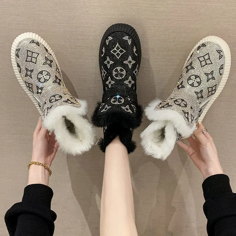 Winter Fashion New 2021 Fashion Personality Water Drill Snow Boots Women Add Fleece Cotton Shoes Fur One Comfortable and Warm
Winter Fashion New 2021 Fashion Personality Water Drill Snow Boots Women Add Fleece Cotton Shoes Fur One Comfortable and Warm