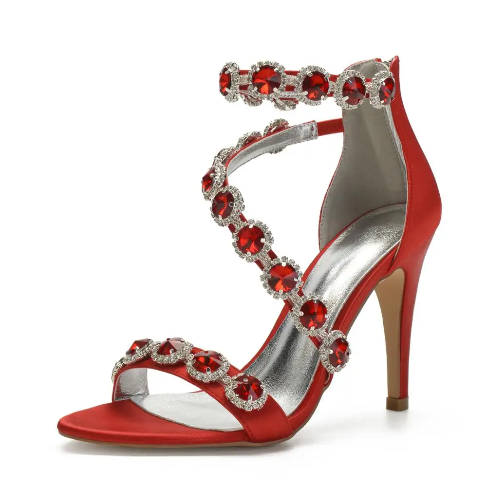 Satin evening dress sandals women strappy shoes with big stone diamonds crystals wedding party prom club summer bridal pumps 
Satin evening dress sandals women strappy shoes with big stone diamonds crystals wedding party prom club summer bridal pumps