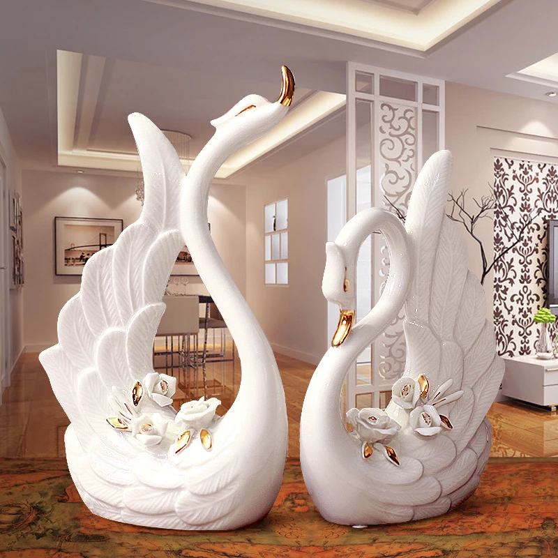 A Pair White Swan Lovers Home Decor Ceramic Crafts Porcelain Animal Figurines Wedding Decoration Lovers Gift W3075
A Pair White Swan Lovers Home Decor Ceramic Crafts Porcelain Animal Figurines Wedding Decoration Lovers Gift W3075