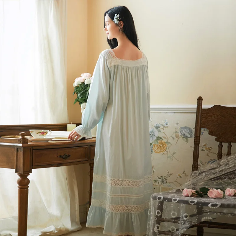 Long-Sleeved Cotton Nightgown Women Sleepwear For Autumn Palace Princess Sweet Loose Fit Plus Size Long Comfy Nightdress
Long-Sleeved Cotton Nightgown Women Sleepwear For Autumn Palace Princess Sweet Loose Fit Plus Size Long Comfy Nightdress