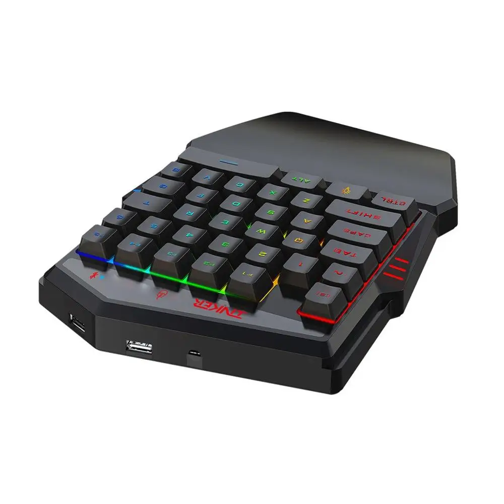 Клавиатура Blueteoth с разноцветной подсветкой одной рукой беспроводная мышь