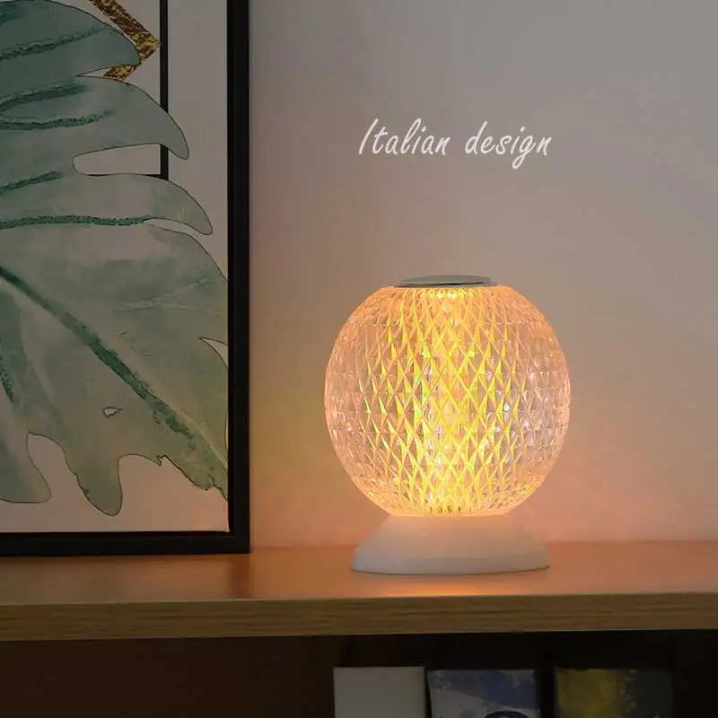 

Хрустальная настольная прозрачная лампа с ореолом, настольный ночсветильник с USB, Скандинавская акриловая Люстра для спальни, гостиной, при...
