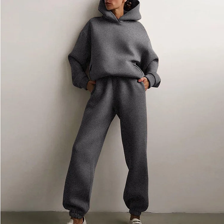 2021 Women's Fall/winter Sweater Suit Solid Color Casual Fashion Sports Trousers Two-piece Suit
2021 Women's Fall/winter Sweater Suit Solid Color Casual Fashion Sports Trousers Two-piece Suit