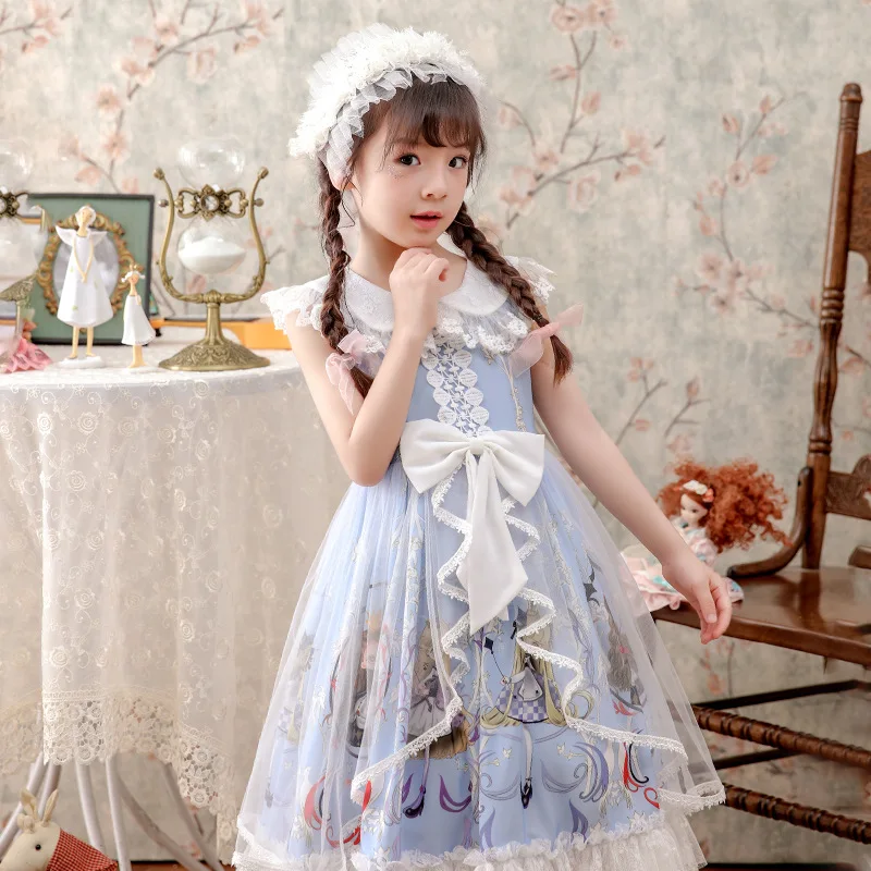 New Girls Princess Dresses Printed Patterns Lolita Dress Vintage Cartoon Sleeveless Bow Lace Princess Tea Party Tutu Dresses
New Girls Princess Dresses Printed Patterns Lolita Dress Vintage Cartoon Sleeveless Bow Lace Princess Tea Party Tutu Dresses