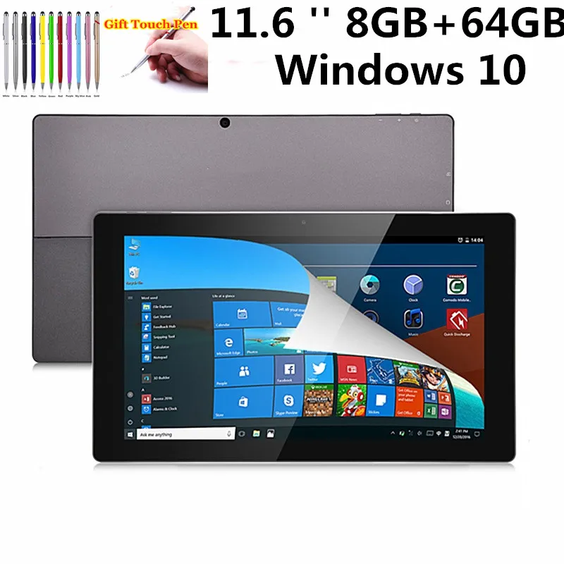 

11.6 Inch 16 Power Tablet 8GB RAM +64GB eMMC ROM Windows 10 System X7-Z8750 CPU Dual Camera Quad Core Type-C WIFI