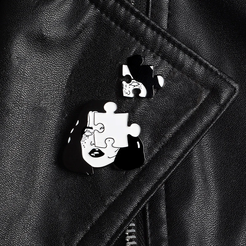 Punk Woman Weird Face Lapel Enamel Pins Jigsaw Puzzle Fashion Brooches Badges Clothes Bag Pins Jewelry Gifts For friends 
Punk Woman Weird Face Lapel Enamel Pins Jigsaw Puzzle Fashion Brooches Badges Clothes Bag Pins Jewelry Gifts For friends