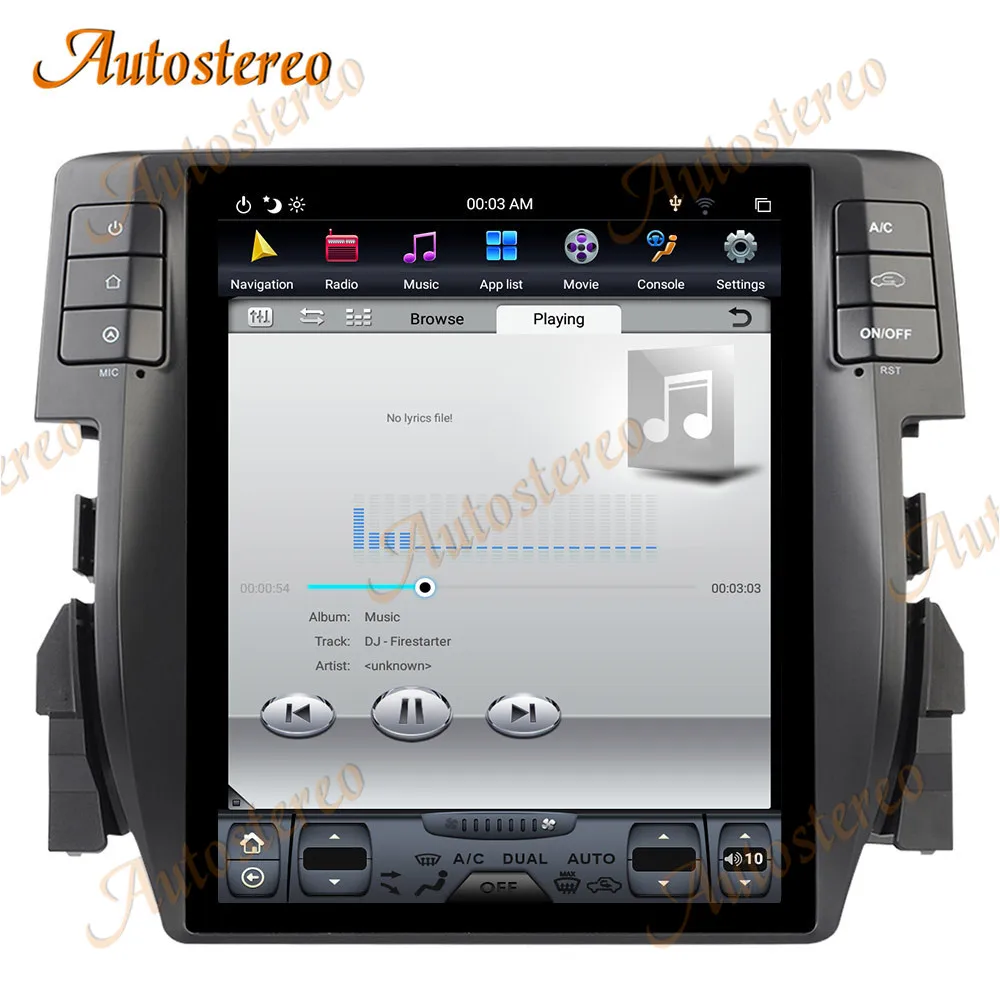 For Honda Civic 2016-2020 Android 9.0 Tesla Style Vertical Screen Car GPS Navigation Stereo Head Unit Multimedia Player Carplay
For Honda Civic 2016-2020 Android 9.0 Tesla Style Vertical Screen Car GPS Navigation Stereo Head Unit Multimedia Player Carplay