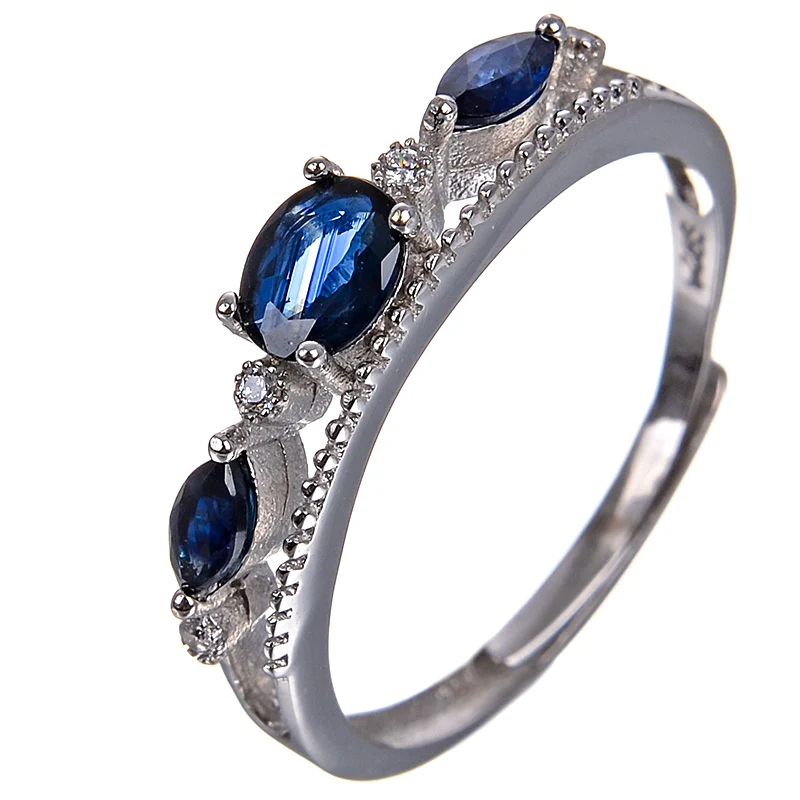 Blue Sapphire Ring Solid 925 Sterling Silver Gemstone Fine Jewelry Five-stone Classic Style Women
Blue Sapphire Ring Solid 925 Sterling Silver Gemstone Fine Jewelry Five-stone Classic Style Women